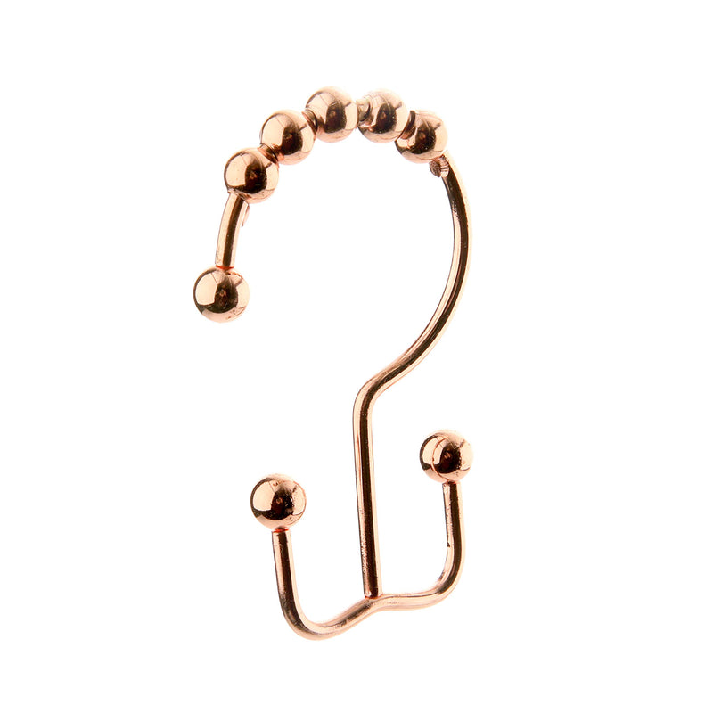 2lbDepot Copper Shower Curtain Hooks Rings, Premium Rust-Resistant Stainless Steel Metal