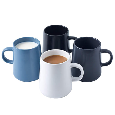 Bruntmor Modern Matte Large 16 Oz Ceramic Coffee Mug Set Of 4 Cups For Coffee, Latte