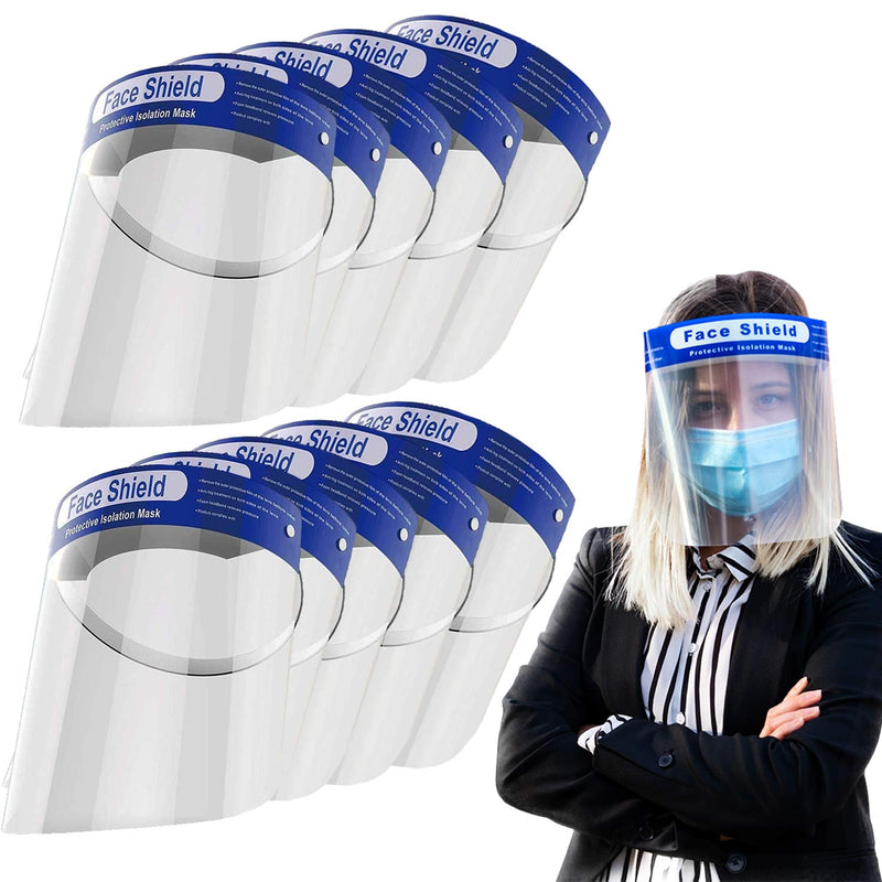 Katzco Reusable Face Shields - Clear Full Face Visor Mask with Removable Protective Film