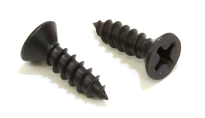 6 X 1/2'' Black Oxide Coated Stainless Flat Head Phillips Wood Screw, (25 pc), 18-8 (304