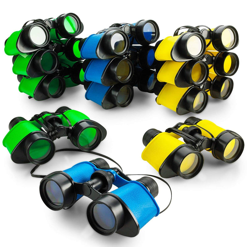 Kicko 12 Toy Binoculars With Neck String 3.5 X 5 Inches - Novelty Binoculars