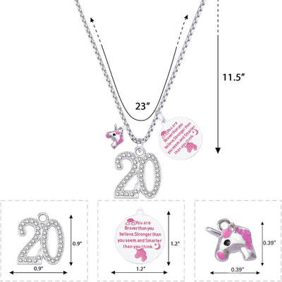 20th Birthday, 20th Birthday Gifts for Women, 20th Necklace and Bracelet for Girl, 20th