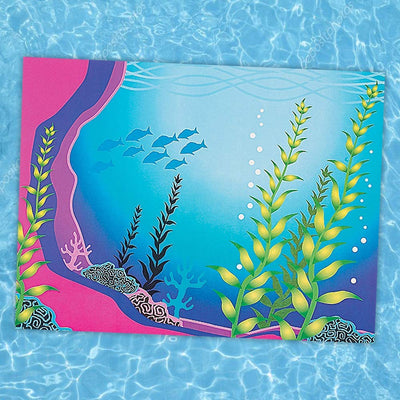 Kicko Make an Aquarium Stickers - Set of 12 Underwater Creatures Sticker Scene