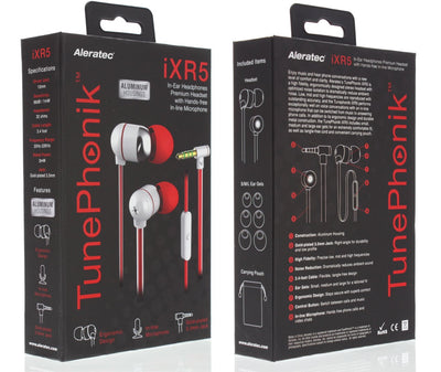 Aleratec TunePhonik iXR5 Universal 3.5mm Wired in-Ear Earbud Headphones w