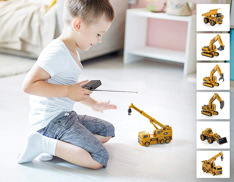 Top Race 4 Channel Mini Remote Control Fork Excavator 1:64 Scale, Mini Construction Toys