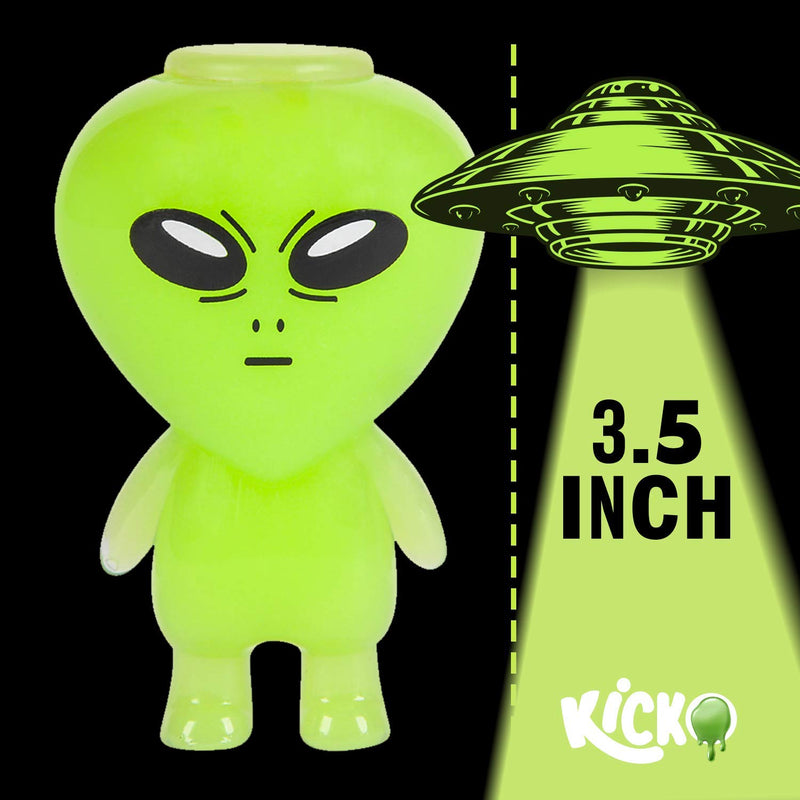 Kicko Glow in The Dark Alien Slime - Pack of 12 Colored, Gooey, and Squishy Slime in Alien