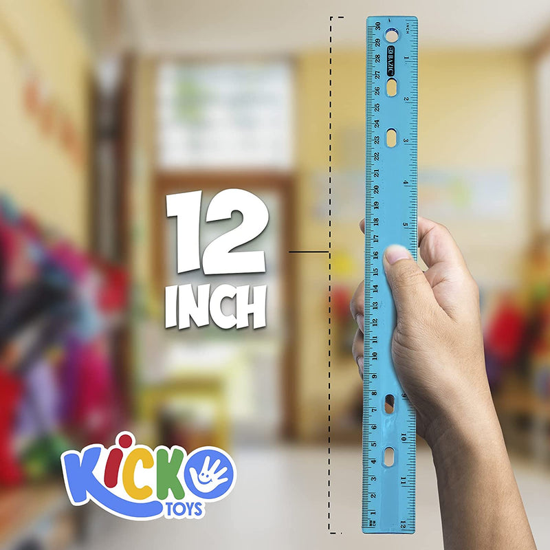 Kicko Ruler  Color Jewel Tones Rulers  20 Pack - 12 Inch Measuring Tool  School