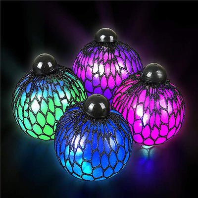 Kicko 3 Inch Light-Up Mesh Squish Jelly Ball - 12 Pieces, Stress Balls for Adults, Fun