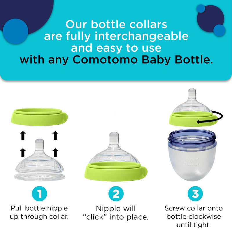 Baby Bottle Collar Rings for Comotomo Baby Bottles | Compatible with 5 Ounce and 8 Ounce