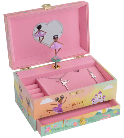 Jewelkeeper Ballerina Music Box & Little Girls Jewelry Set - 3 Ballerina gifts for Girls