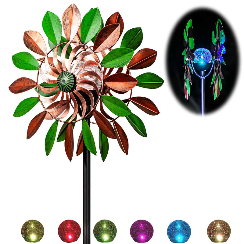 Solar Wind Spinner Aviator3 75in Multi-Color Seasonal LED Lighting Solar Powered Glass