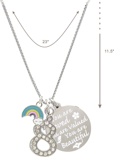 8th Birthday, 8th Birthday Gift, 8th Birthday Girl Gifts, 8th Birthday Necklace, Gifts