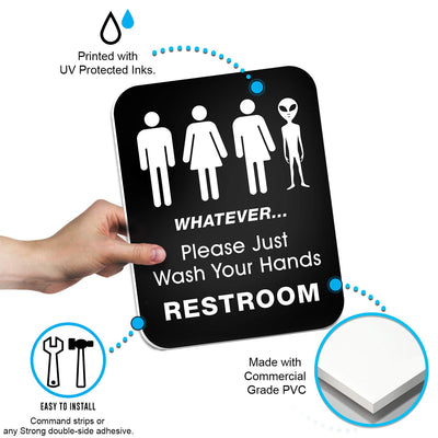 Bigtime Signs Funny Bathroom Sign for Restroom 11.5" x 8.75" Rigid PVC | All Gender Trans