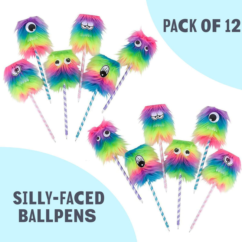 Kicko Rainbow Monster Pen - Pack of 12 Silly-Faced Ballpens - 10-inch Bug Eye Pens Ideas