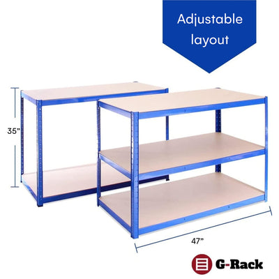 Garage Shelving Units: 71" H x 47" L x 24" W - 1 Bay - Grey - 5 Tier Unit | 400LB Load