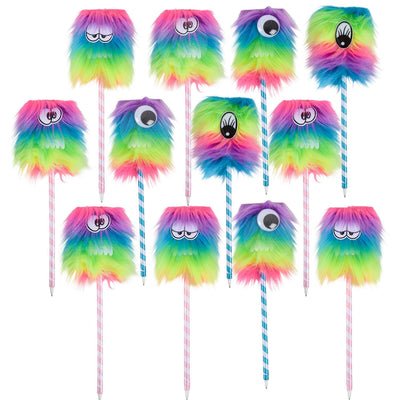 Kicko Rainbow Monster Pen - Pack of 12 Silly-Faced Ballpens - 10-inch Bug Eye Pens Ideas