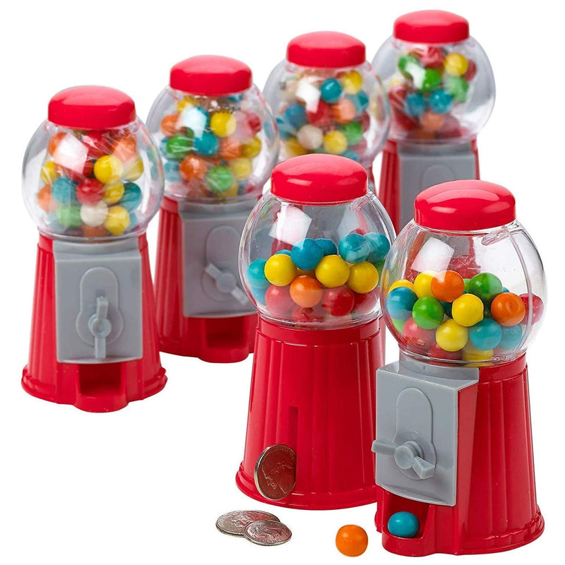 Kicko 5 Inch Gumball Machine - 6 Pieces Classic Candy Dispenser - Perfect for Birthdays