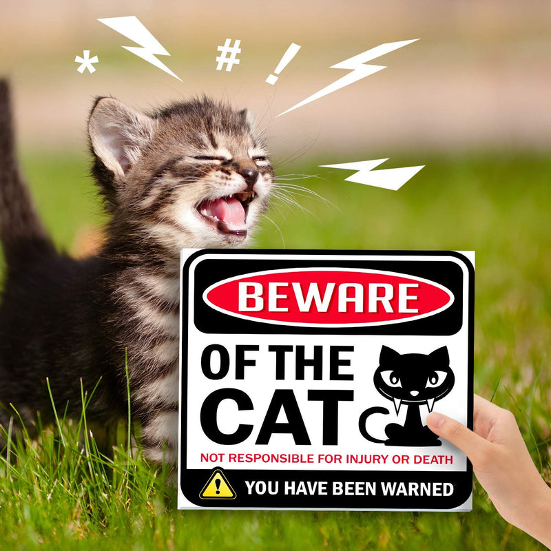 Bigtime Signs Beware of Cats Warning Sign - 12 inch Square - Danger Sign Funny Gag Gifts