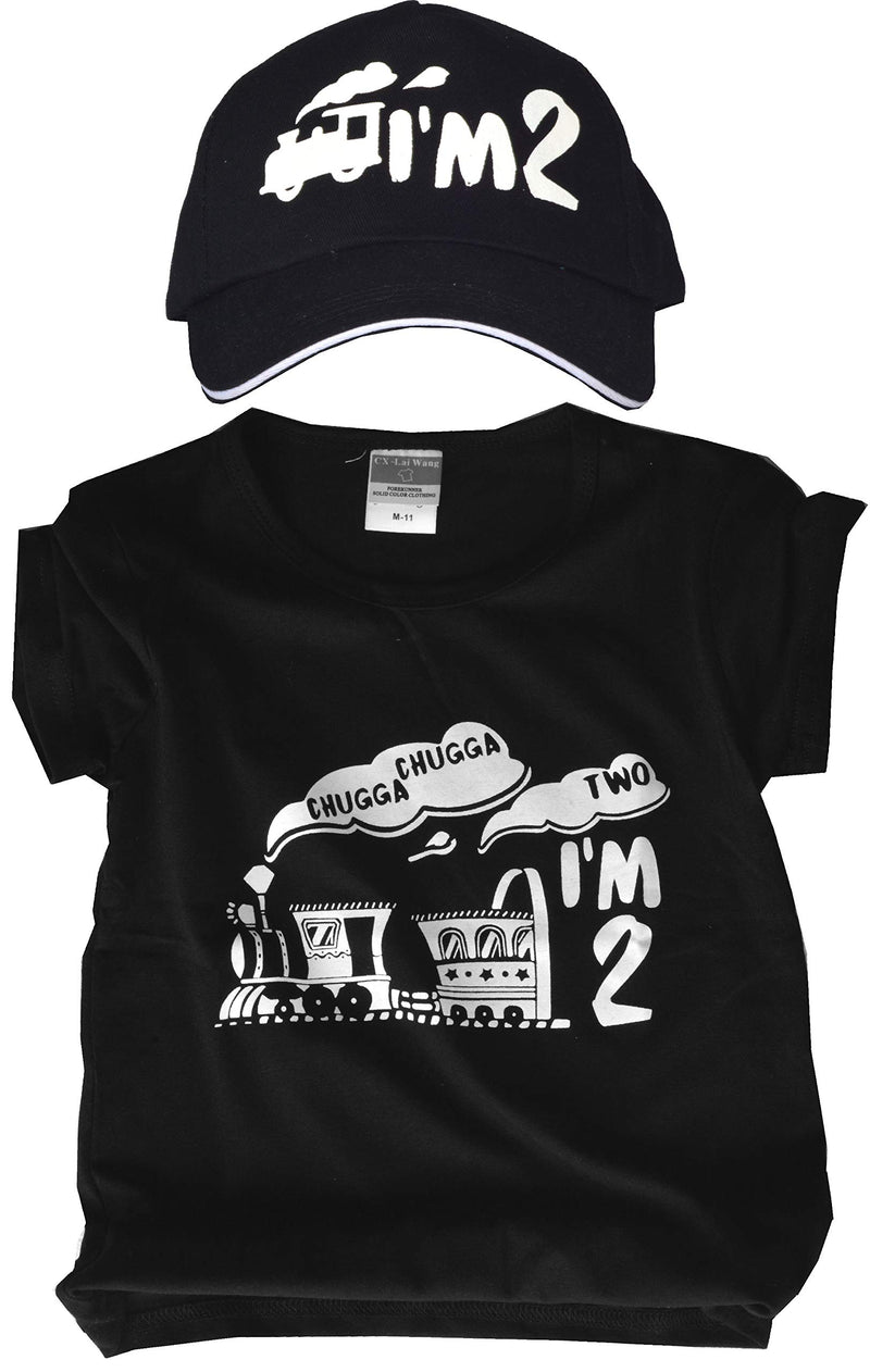 MEANT2TOBE 2nd Birthday Shirt Boy, 2nd Birthday Chugga Chugga Boy Shirt and Hat, Two Year