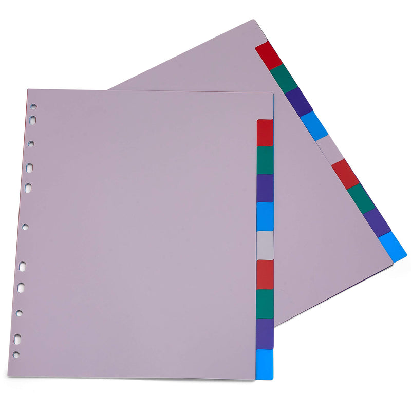 Kicko 3-Ring Binder Dividers with 10-Color Tabs  2 Pack Durable Ring Binders