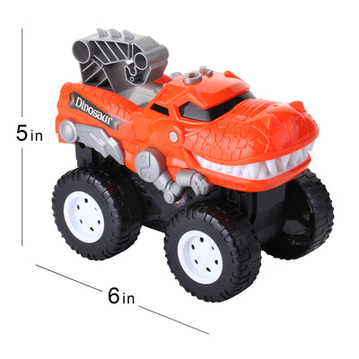 Dinosaur Monster Trucks - Set of 2 Battery Operated Toddler Truck Car Toys, Mouth Opening