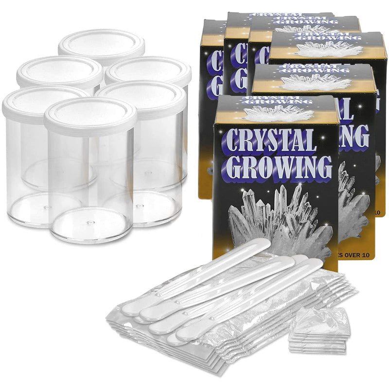 Kicko Growing Crystal Kit for Kids - 6 Sets 4.5 Inch Magic Clear Jewelry Set - Ideal Skill