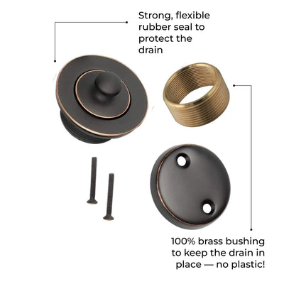 WG-100 Conversion Kit Bathtub Tub Drain Assembly, All Brass Construction (Oil-Rubbed