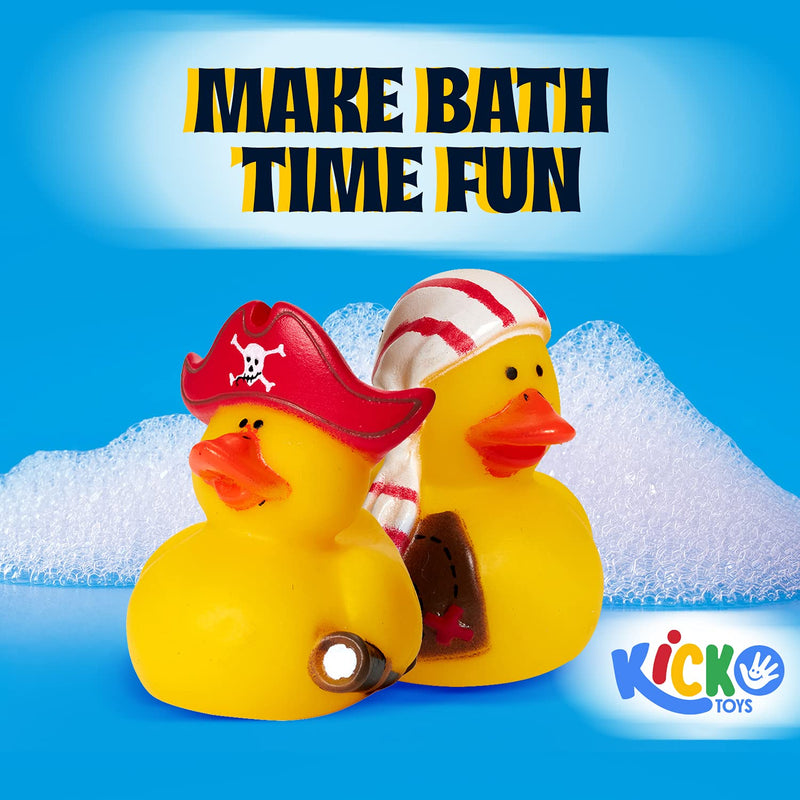 Kicko Mini Pirate Rubber Duckies for Party Favors and Bath Time - 2 Inches, 12