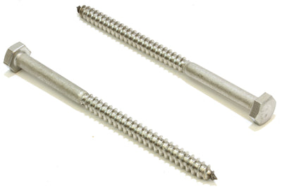 3/8" x 2" Stainless Hex Lag Bolt Screws, (25 Pack) 304 (18-8) Stainless Steel