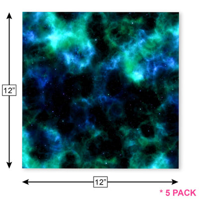 Craftopia Craft Vinyl Squares - 12 x 12-Inch Galaxy Space Patterned Sheets for Design