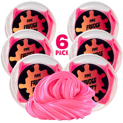 Squeeze Craft 6 Pack Pink Glow in the Dark Frudge Putty - 2 oz. Per Container, Neon Sludgy