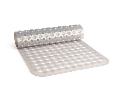 Non-Slip Bath Mat  Diamond Cut White 88x40cm/35x16in With Suction Cups