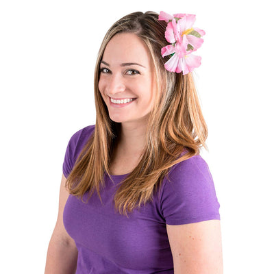 Kicko Hawaiian Flower Hair Clip, 12 Tropical Hibiscus Luau Hulahair Clip - Cool and Fun