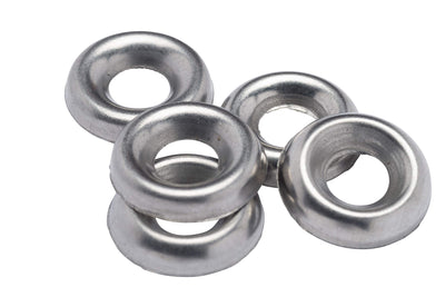 8 Stainless Cup Countersunk Finish Washer, (100 Pack) - Choose Size, by Bolt Dropper, 18