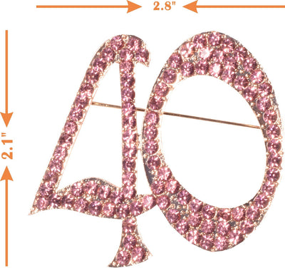 40th Birthday Decorations Women, 40th Birthday Tiara/Crown, 40th Birthday Sash, Pink