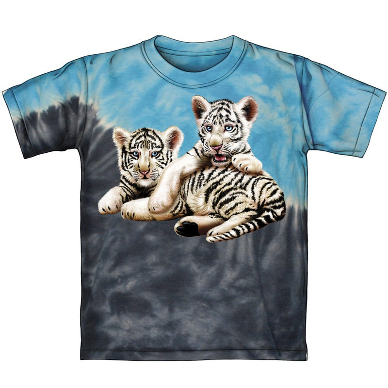 White Tiger Cubs Tie-Dye Youth Tee Shirt (Medium 8-10