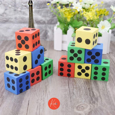 Kicko Foam Dice Set - 48 Pack of Assorted Colorful Big Square Blocks - Perfect