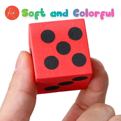 Kicko Foam Dice Set - 48 Pack of Assorted Colorful Big Square Blocks - Perfect