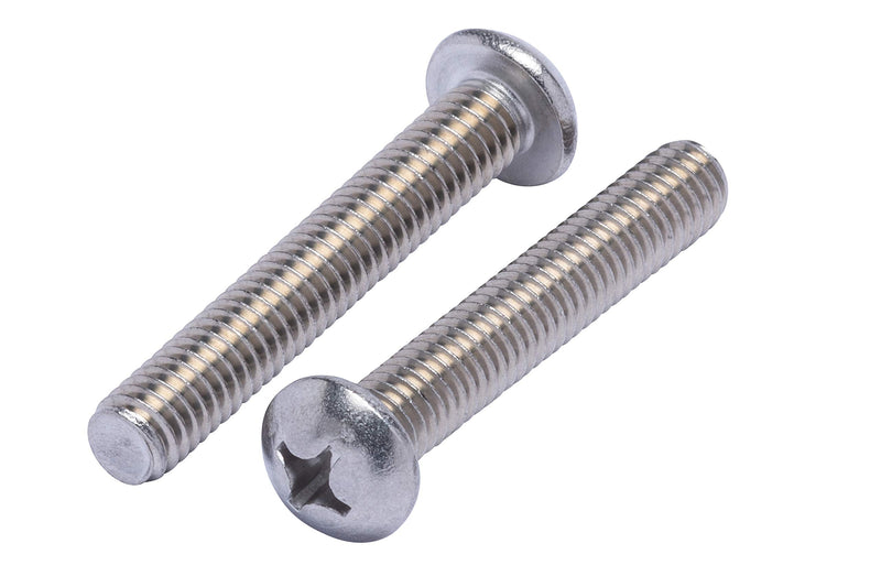 5/16"-18 X 2" Stainless Phillips Round Head Machine Screw, (25pc), Coarse Thread, 18-8