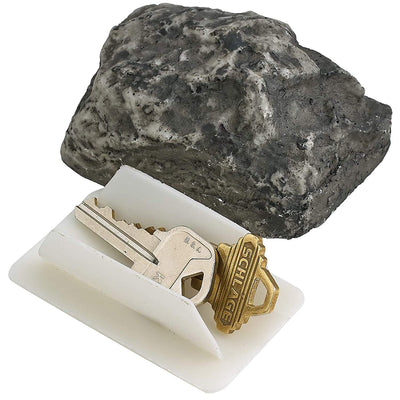 Katzco Fake Rock Key Hider - 3.5 Inch Flat Plastic Base Holder in Gray Color for Safe