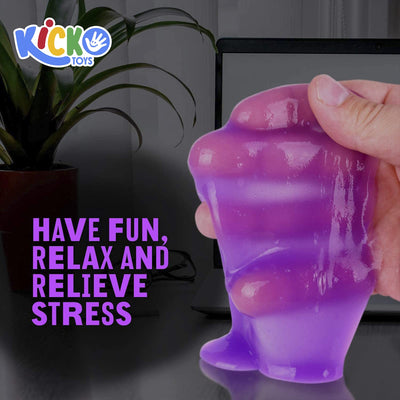 Kicko Smile Face Slime - Pack of 12 Colored Gooey Slimes in a Smiling Face Container