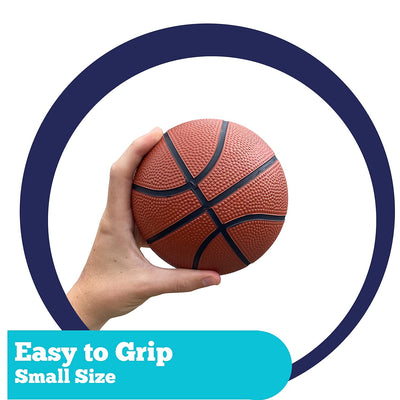 5" Rubber Mini Basketball, 2 Pack | Small Basketball Perfect for Mini Hoop Basketball