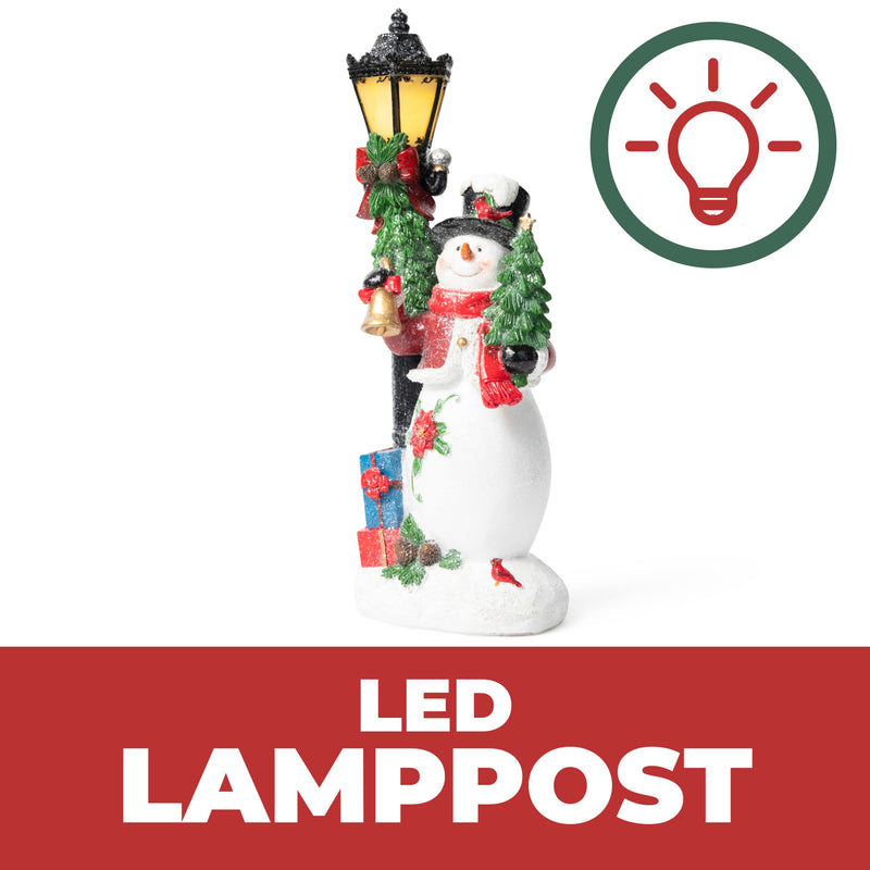 VP Home Christmas Snowman with LED Glowing Cardinal Holiday