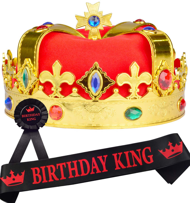 Birthday King Crown and Sash for Boy, Birthday Boy Prince Crown Sash and Pin for Boy, Its