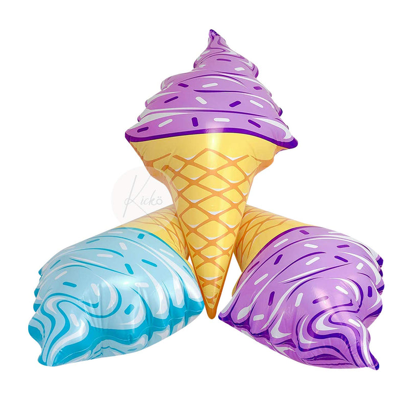 Kicko Inflatable Ice Cream Cones - 36 Inch 3 Pack - for Swimming Pool and Beach Parties