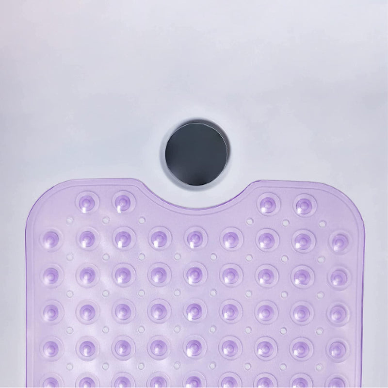 Nonslip Bath Mat With Suction Cups Purple 100x40cm40x16in Extra Long