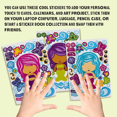 Kicko Make a Mermaid Sticker - Set of 24 Magical Sticker Sheet for Easter Basket Stuffer