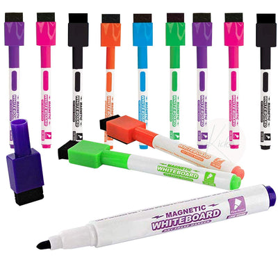 Colorful Magnetic Dry-Erase Markers - 12 Pack - For White Board Writing,