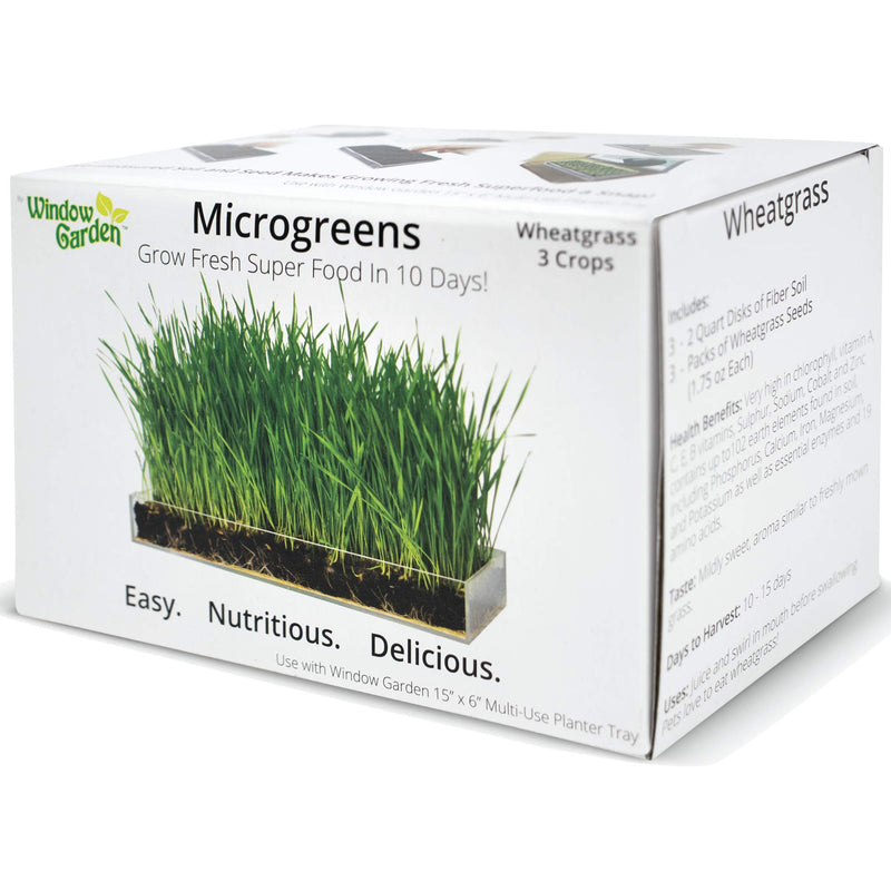 Window Garden Microgreen Organic Wheatgrass 3 Pack Refill  Use with Grow n Serve Kit