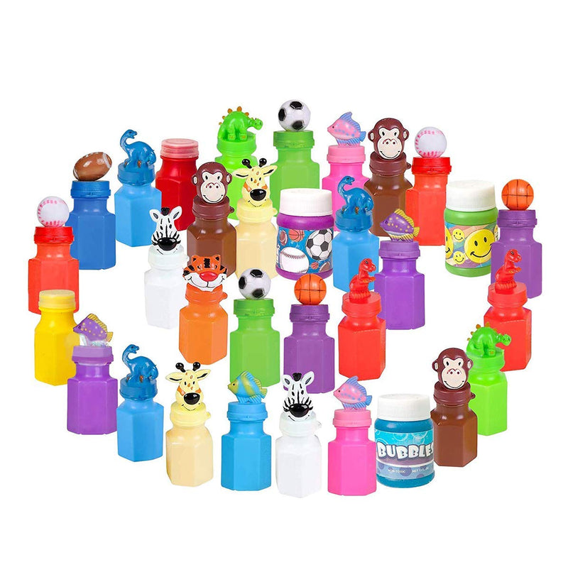 Kicko Assorted Bubble Bottles with Tops - 50 Pieces Blob Holders Set - Baby Bath Time